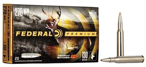 Picture of Federal Premium Vital-Shok Rifle Ammunition .270 Win 130 gr TBT 3060 fps - 20/ct P270TT1