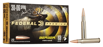 Picture of Federal Classic Hunter Berger Hybrid Rifle Ammunition .30-06 Sprg 168 gr BTHP 2800 fps 20/ct P3006BCH1