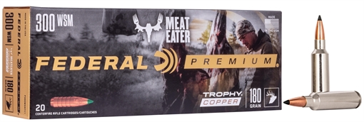 Picture of Federal Premium Trophy Copper Rifle Ammunition .300 WSM 180 gr TC 2960 fps 20/ct P300WSMTC1