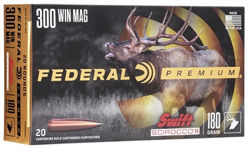 Picture of Federal Swift Scirocco II Rifle Ammunition .300 WIN MAG 180 gr Poly Tip 2950 fps 20/ct P300WSS1
