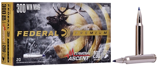Picture of Federal Premium, 300 Winchester Magnum, 200 Grain, Terminal Ascent, 20 Round Box P300WTA1