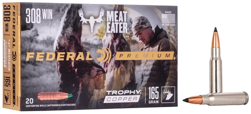 Picture of Federal Premium Trophy Copper Rifle Ammunition .308 Win 165 gr TC 2700 fps 20/ct P308TC2
