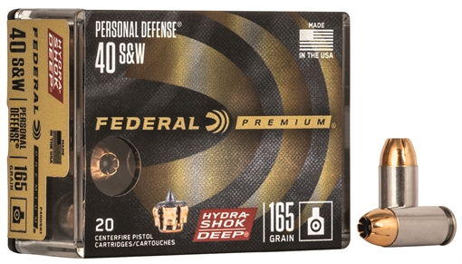 Picture of Federal Premium Personal Defense 40S&W 165gr Hydra-Shok Deep Hollow Point 20 Per Box/10 Case P40HSD1
