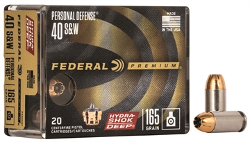 Picture of Federal Premium Personal Defense 40S&W 165gr Hydra-Shok Deep Hollow Point 20 Per Box/10 Case P40HSD1