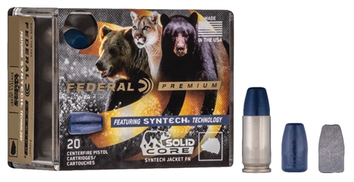 Picture of Federal Premium 40S&W 200gr Solid Core Synthetic Flat Nose 20 Per Box/10 Case P40SHC1
