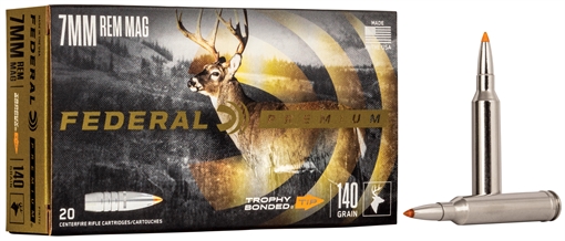 Picture of Federal Premium Vital-Shok Rifle Ammunition 7mm Rem Mag 140 gr TBT 3150 fps - 20/ct P7RTT2