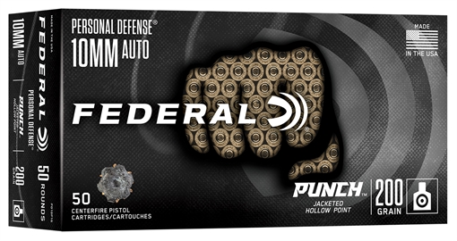 Picture of Federal Punch 10mmAuto 200gr Jacketed Hollow Point 50 Per Box/10 Case PD10P1G