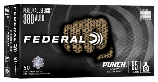 Picture of Federal Punch 380ACP 85gr Jacketed Hollow Point 50 Per Box/10 Case PD380P1G