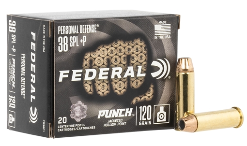 Picture of Federal Punch Personal Defense 38Special+P 120gr Jacketed Hollow Point 20 Per Box/10 Case PD38P1