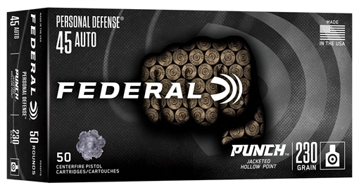 Picture of Federal Punch 45Auto 230gr Jacketed Hollow Point 50 Per Box/10 Case PD45P1G