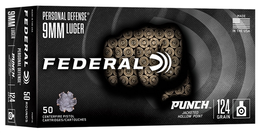 Picture of Federal Punch 9mm 124gr Jacketed Hollow Point 50 Per Box/10 Case PD9P1G