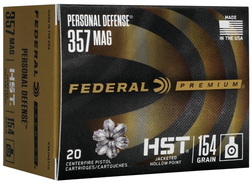 Picture of Federal Premium Personal Defense 357Mag 154gr HST Jacketed Hollow Point 20 Per Box/10 Case P357HST1S