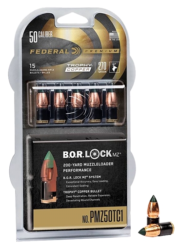 Picture of Federal Premium Trophy Copper Muzzleloader Bullets .50 cal 270 gr Poly Tip 15/box PMZ50TC1