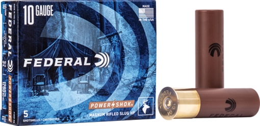 Picture of Federal F103FRS Power-Shok Shotshell 10Gauge 3.50" 1 3/4oz RifledSlug Shot 5 Per Box/50 Case F103FRS F103F RS