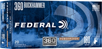 Picture of Federal Power-Shok Buckhammer 360Buckhammer 180gr Soft Point 20 Per Box/10 Case 360BHAS