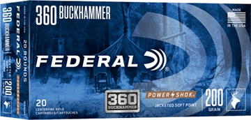 Picture of Federal Power-Shok Buckhammer 360Buckhammer 200gr Jacketed Soft Point 20 Per Box/10 Case 360BHBS