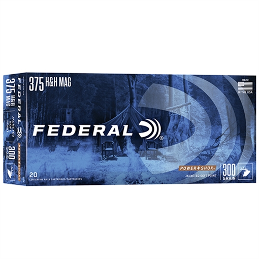 Picture of Federal Power-Shok Rifle Ammunition .375 H&H 300 gr SP 2530 fps - 20/ct 375B