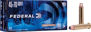 Picture of Federal PowerShok, 45-70 Government, 300 Grain, Jacketed Soft Point, 20 Round Box 4570AS