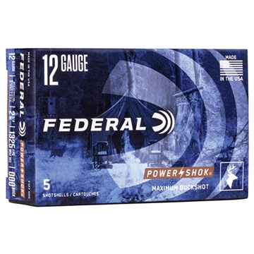 Picture of Federal  Power-Shok Magnum 12Gauge 2.75" 8Pellets 000BuckShot 5 Per Box/50 Case  F127 000