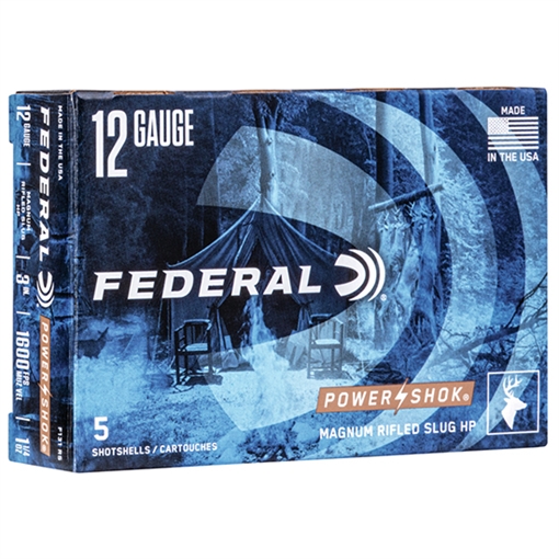 Picture of Federal F131RS Power-Shok Shotshell 12Gauge 3" 1 1/4oz RifledSlug Shot 5 Per Box/50 Case F131RS F131 RS