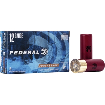 Picture of Federal  Power-Shok Low Recoil 12Gauge 2.75" 9Pellets 1 3/16oz 00BuckShot 5 Per Box/50 Case  H132 00