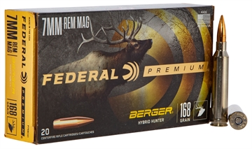Picture of Federal Classic Hunter Berger Hybrid Rifle Ammunition 7mm Rem Mag 168 gr 2870 fps 20/ct P7RBCH1 PR7BCH1