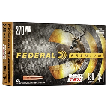 Picture of Federal Premium Triple-Shock X Rifle Ammunition .270 Win 130 gr HP 3060 fps - 20/ct P270L