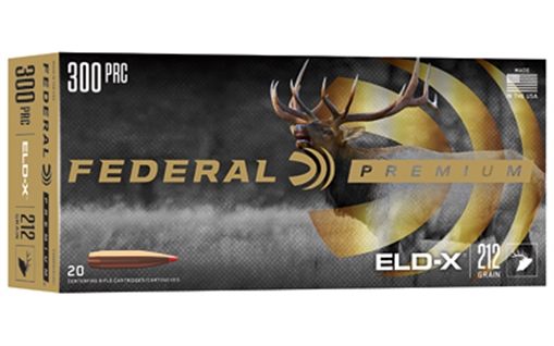Picture of Federal Premium ELD-X Rifle Ammunition 300 PRC 212gr PT 2860 fps 20/ct P300PRCELDX1
