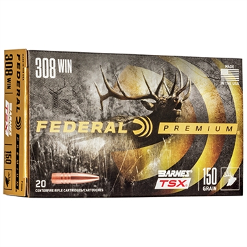 Picture of Federal Federal Premium Rifle Ammo 308 Win. 150 gr. Barnes TSX 20 rd. P308V
