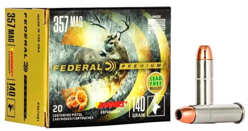 Picture of Federal Premium Vital-Shok Handgun Ammunition .357 Mag 140 gr BXP 1400 fps 20/box P357XB1