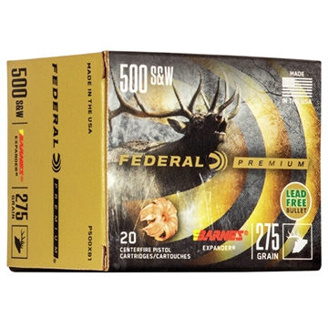 Picture of Federal Premium Vital-Shok Handgun Ammunition .500 S&W 275 gr BXP 1660 fps 20/box P500XB1