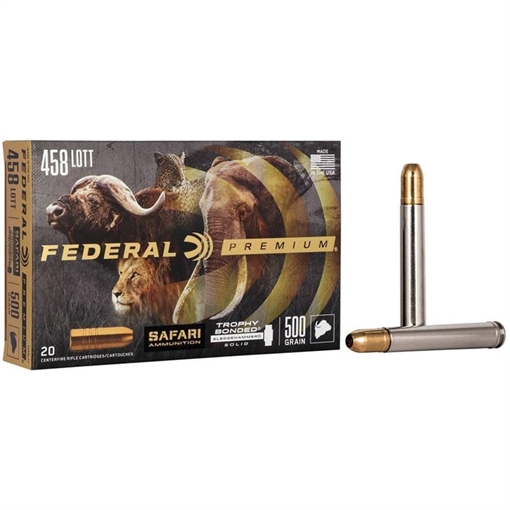 Picture of Federal Premium Cape-Shok Rifle Ammunition .458 Lott 500 gr TBSS 2300 fps - 20/ct P458LT2