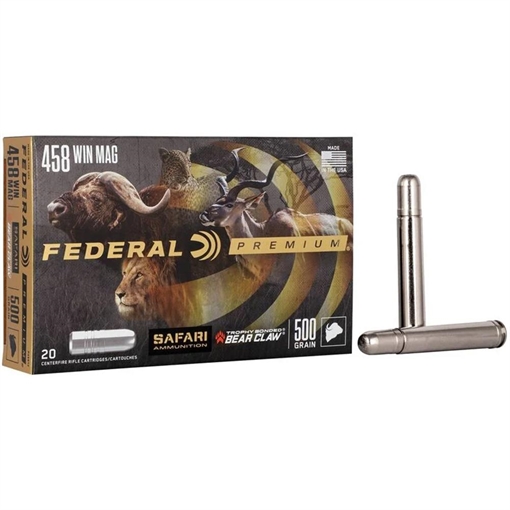 Picture of Federal Premium Safari Cape-Shok 458WinMag 500gr Trophy Bonded Bear Claw 20 Per Box/10 Case P458T2