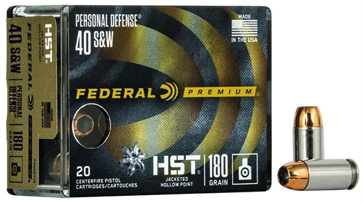 Picture of Federal Premium Personal Defense 40S&W 180gr HST Jacketed Hollow Point 20 Per Box/10 Case P40HST1S