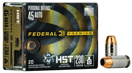 Picture of Federal Premium Personal Defense 45ACP 230gr HST Jacketed Hollow Point 20 Per Box/10 Case P45HST2S