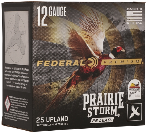 Picture of Federal Prairie Storm, FLIGHTCONTROL FLEX WAD, 12 Gauge, 2.75", #4 Shot, CPL/Nickel-plated Lead Pellets, 25 Round Box PFX126FS 4 PFX126FS4