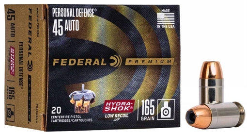 Picture of FEDERAL PREMIUM PRSNL DEF AMO 45 AUTO 165GR HS JHP 20RD PD45HS3