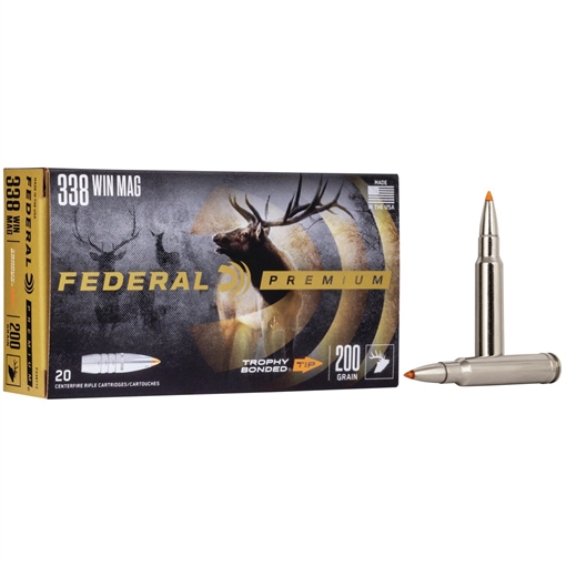 Picture of Federal Federal Premium Rifle Ammo 338 Win. Mag. 200 gr. Trophy Bonded Tip 20 rd. P338TT2
