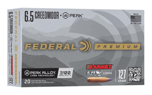 Picture of Federal Federal Premium Rifle Ammo 6.5 Creedmoor+Peak 127 gr. Barnes LRX 20 rd. P65CRDPKLRX1