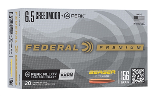 Picture of Federal Federal Premium Rifle Ammo 6.5 Creedmoor+Peak 156 gr. Berger Elite 20 rd. P65CRDPKBH1