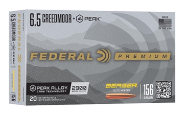 Picture of Federal Federal Premium Rifle Ammo 6.5 Creedmoor+Peak 156 gr. Berger Elite 20 rd. P65CRDPKBH1