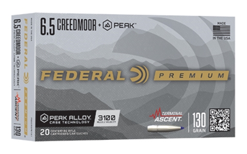 Picture of Federal Federal Premium Rifle Ammo 6.5 Creedmoor+Peak Terminal Ascent 130 gr. 20 rd. P65CRDPKTA1