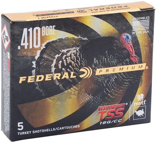 Picture of Federal Premium Turkey Heavyweight TSS Shotshell 410ga 3" 13/16oz 1100 fps #9.5 5/ct PTSS419F 9.5 PTSS419F95