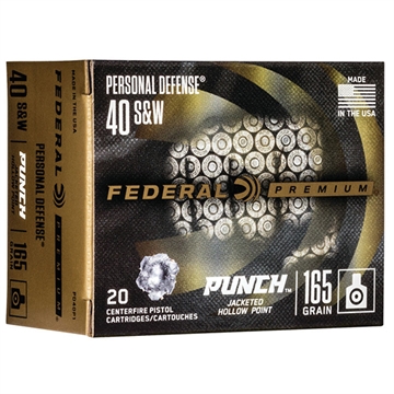 Picture of Federal Punch Personal Defense 40S&W 165gr Jacketed Hollow Point 20 Per Box/10 Case PD40P1