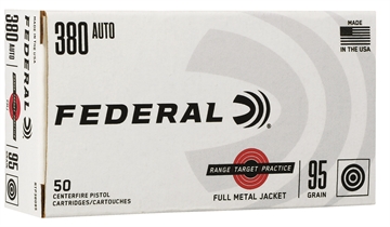 Picture of Federal Range & Target 380ACP 95gr Full Metal Jacket 50 Per Box/20 Case RTP38095