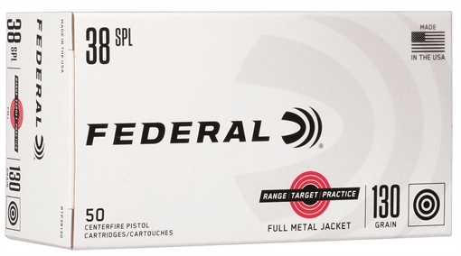 Picture of Federal Range & Target 38Special 130gr Full Metal Jacket 50 Per Box/20 Case RTP38130