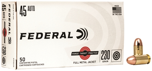 Picture of Federal Range & Target 45ACP 230gr Full Metal Jacket 50 Per Box/20 Case RTP45230