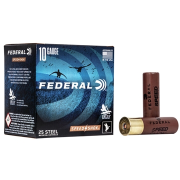 Picture of Federal Speed-Shok, Lead Free, 10 Gauge 3.5", BB, 1 1/2oz, Steel Shot, 25 Round Box, California Certified Nonlead Ammunition WF107 BB WF107BB