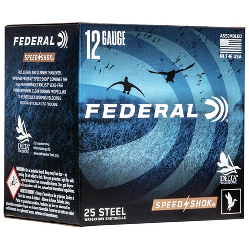 Picture of Federal Speed-Shok, Lead Free, 12 Gauge 3.5", #3, 1 3/8 oz, Steel Shot, 25 Round Box, California Certified Nonlead Ammunition WF133 3 WF1333