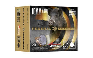 Picture of Federal Terminal Ascent Handgun 10mm Auto 203gr JHP 1130fps 20/ct P10TA1